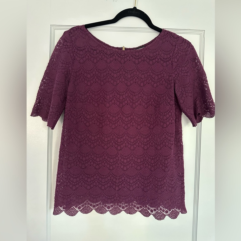 Club Monaco purple lace top